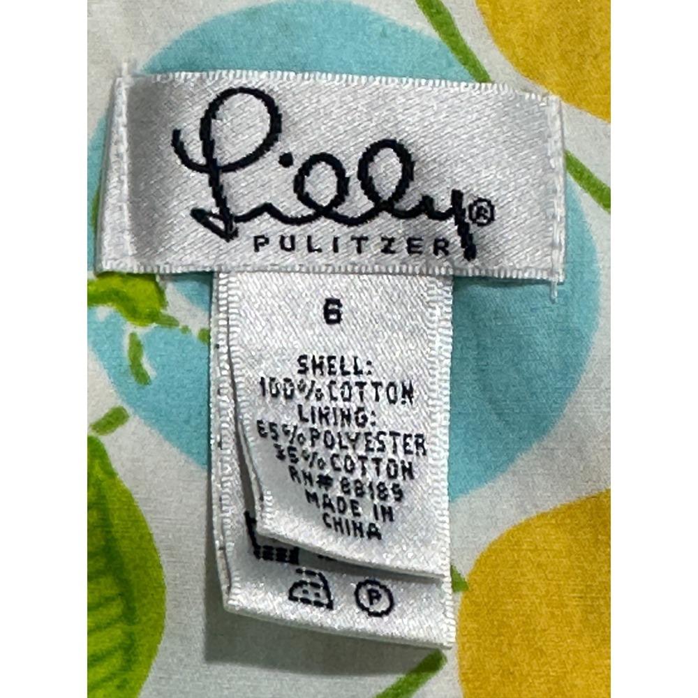 Lilly Pulitzer Womens Dress Size 6 Multicolor Floral Sleeveless Lemons Lined EUC - Picture 2 of 9